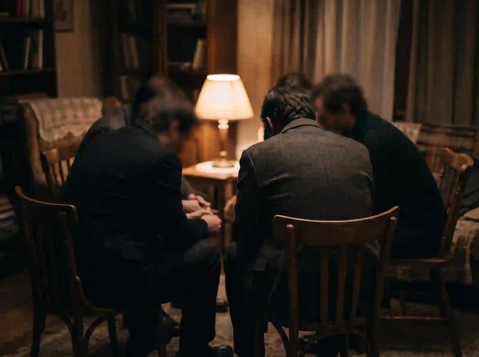 First responders gathered in a quiet room for a peer support conversation
